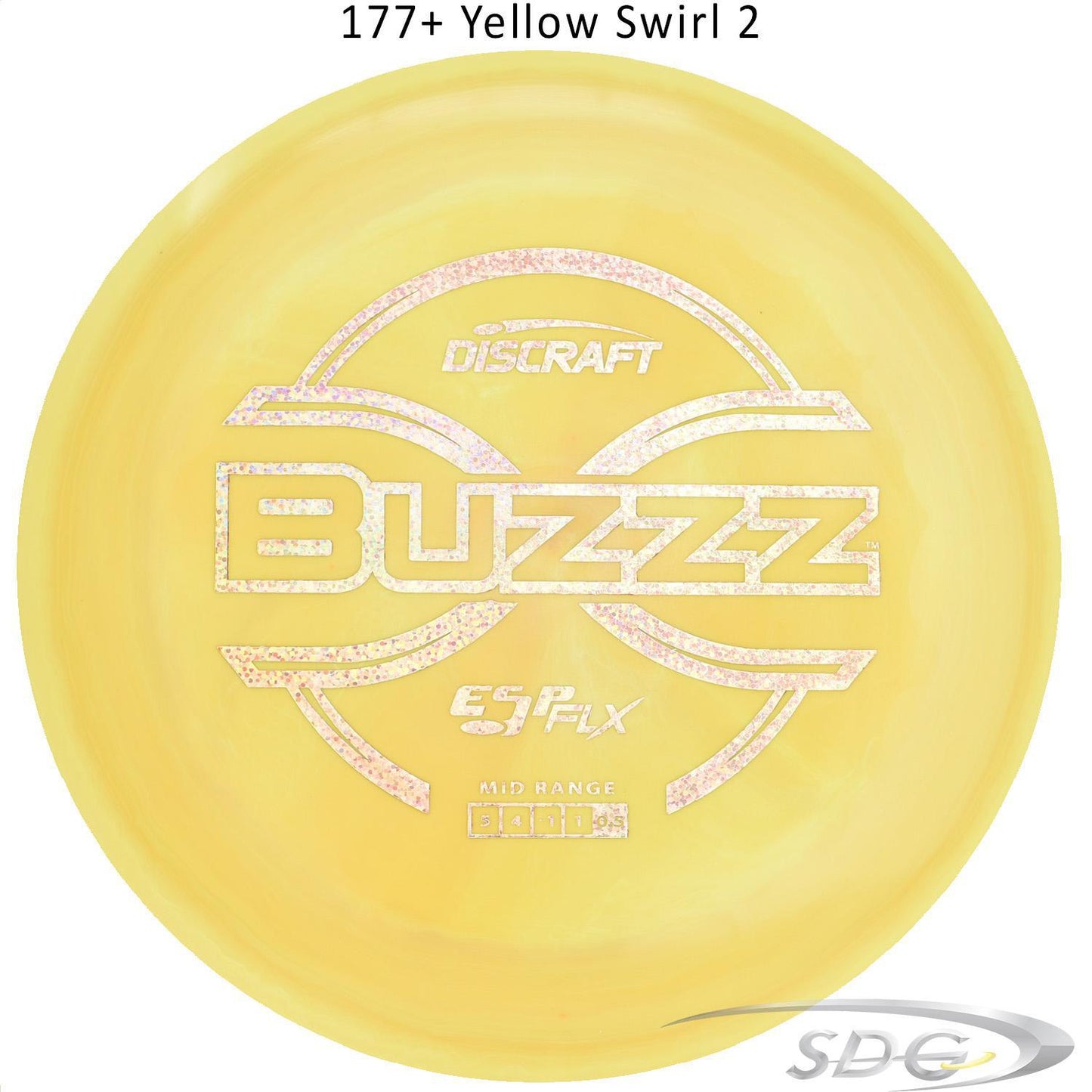 dicraft-esp-flx-buzzz-disc-golf-mid-range 177+ Yellow Swirl 2 