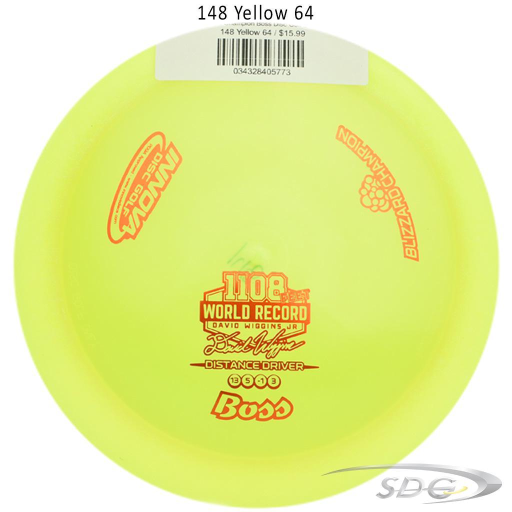 innova-blizzard-champion-boss-disc-golf-distance-driver 148 Yellow 64 