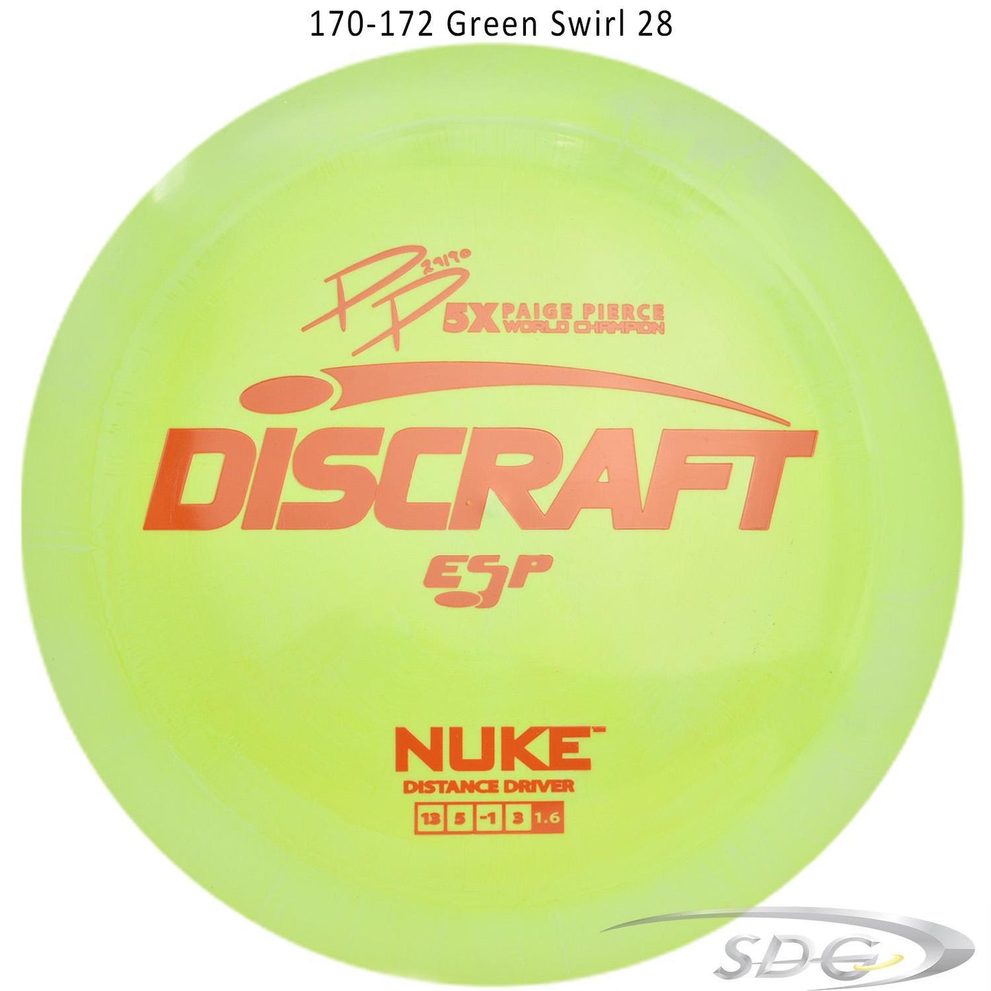 discraft-esp-nuke-paige-pierce-signature-disc-golf-distance-driver-172-170-weights 170-172 Green Swirl 28 