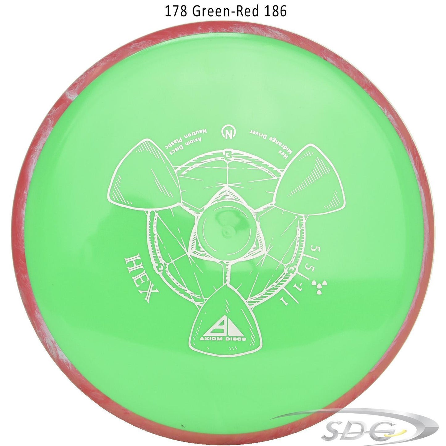 axiom-neutron-hex-disc-golf-midrange 178 Green-Red 186