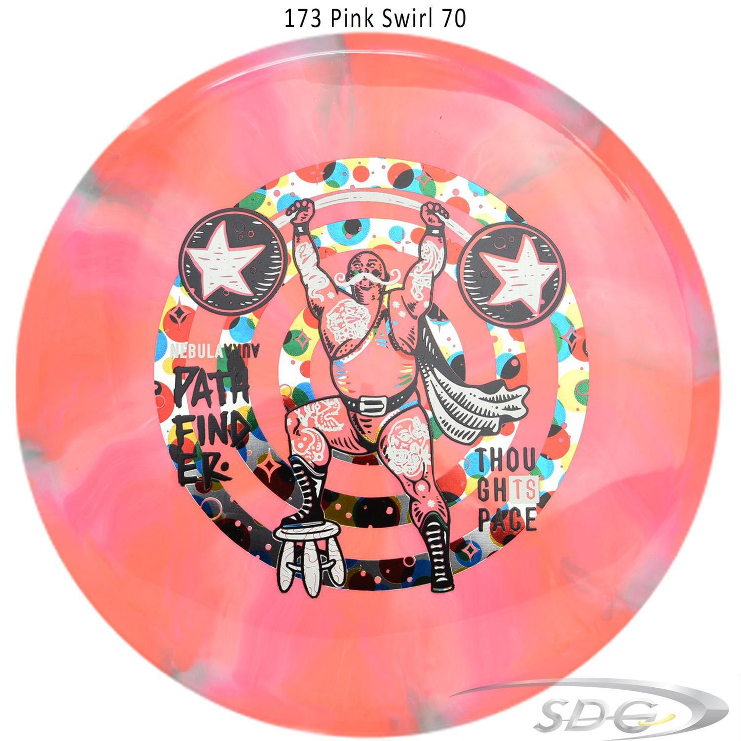 tsa-nebula-aura-pathfinder-strong-man-disc-golf-mid-range 173 Pink Swirl 70 