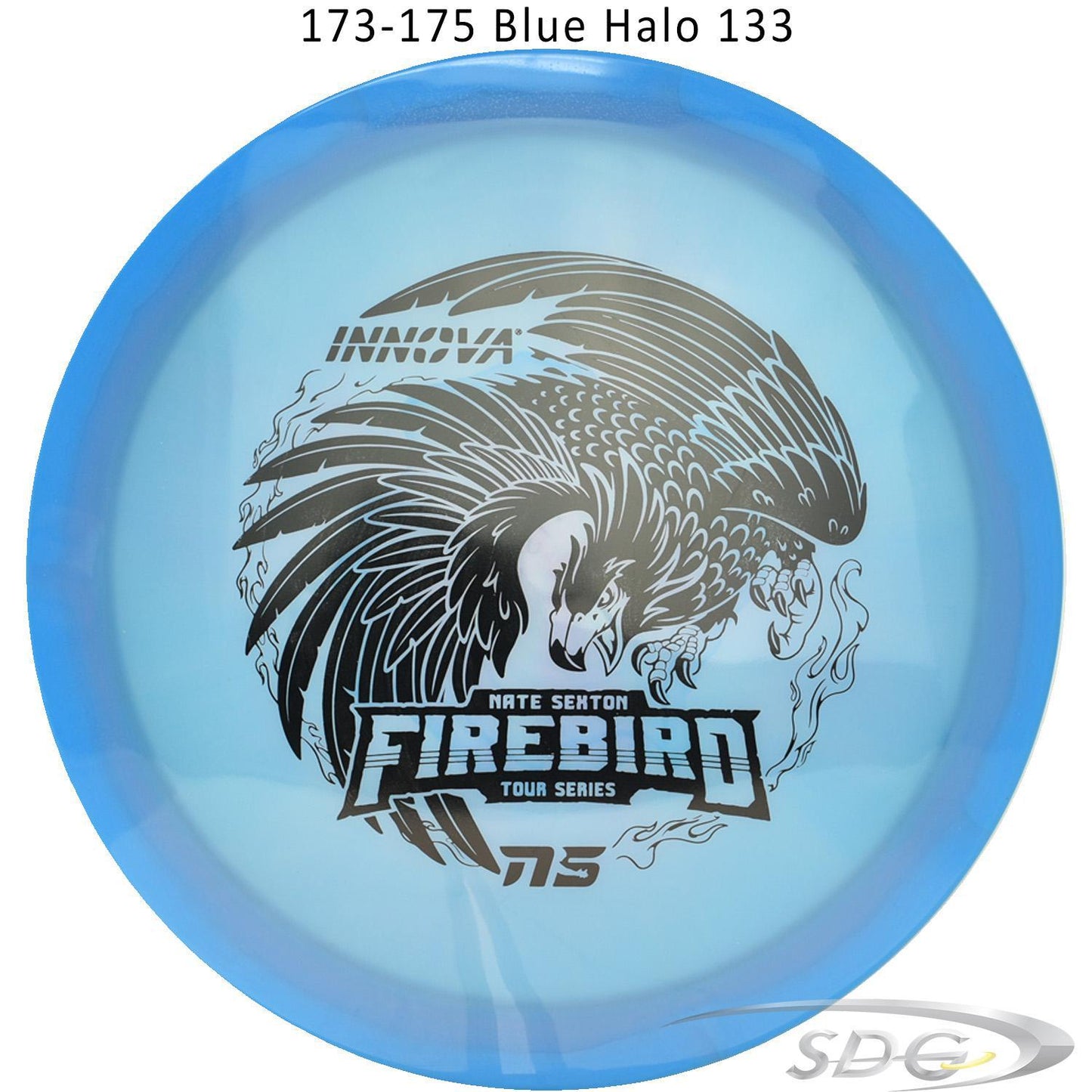 innova-halo-champion-firebird-glow-2023-nate-sexton-tour-series-disc-golf-distance-driver 173-175 Blue Halo 133 
