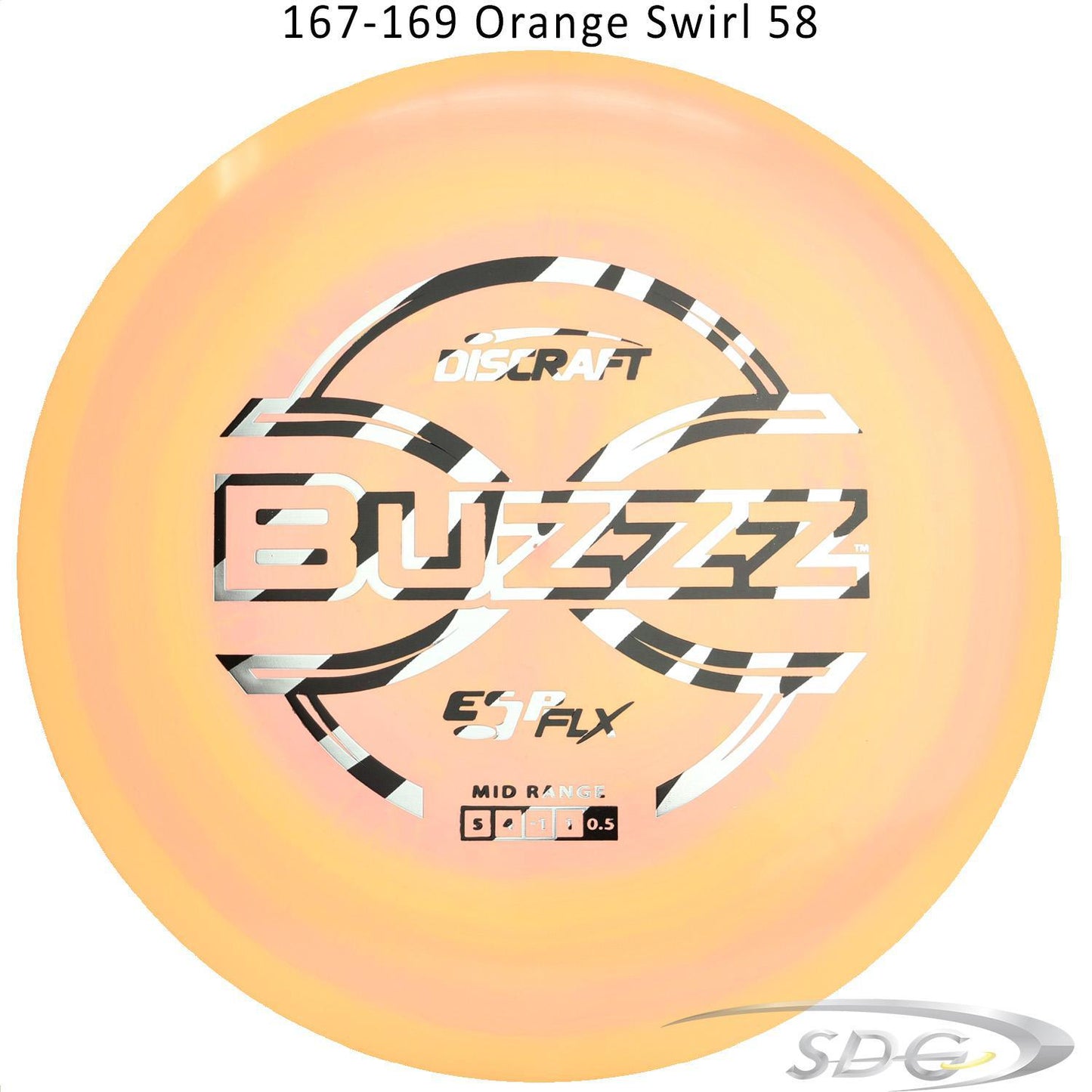 dicraft-esp-flx-buzzz-disc-golf-mid-range 167-169 Orange Swirl 58