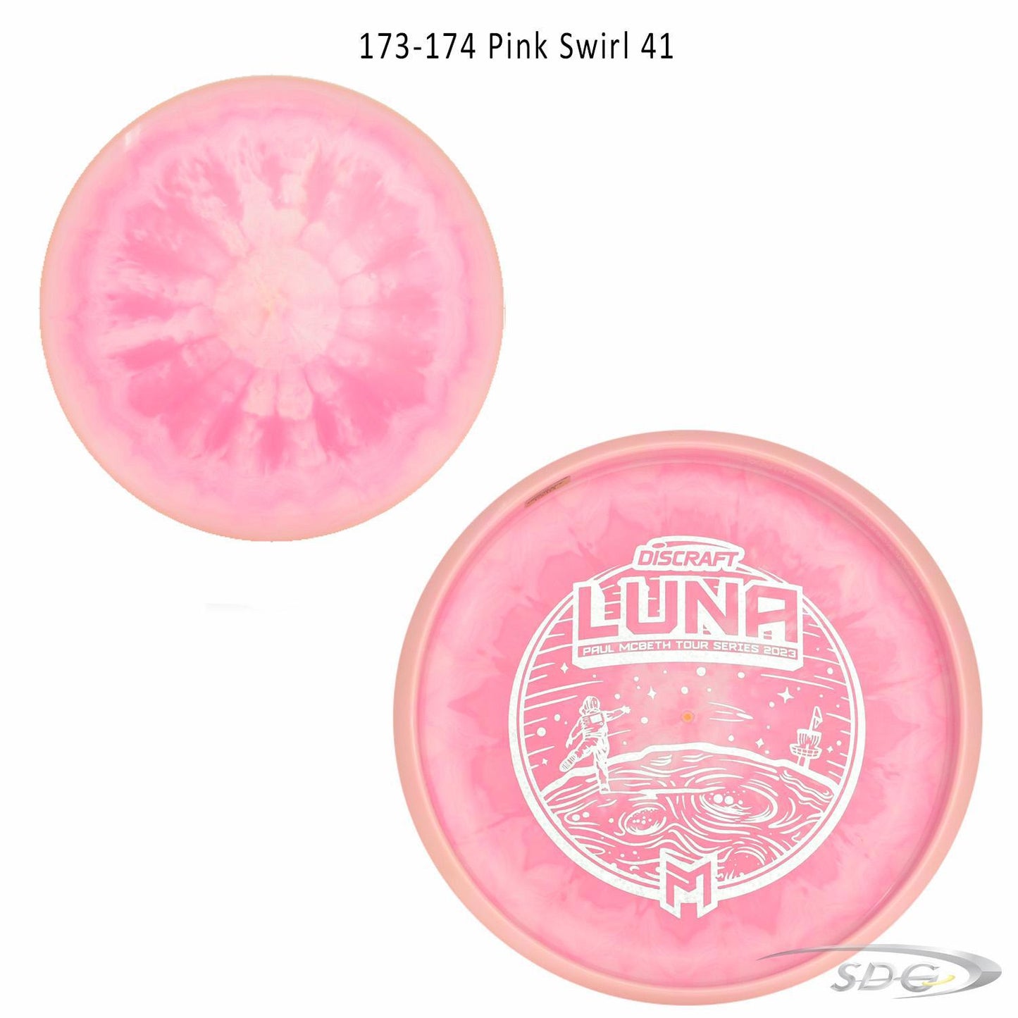 discraft-esp-luna-bottom-stamp-2023-paul-mcbeth-tour-series-disc-golf-putter 173-174 Pink Swirl 41 