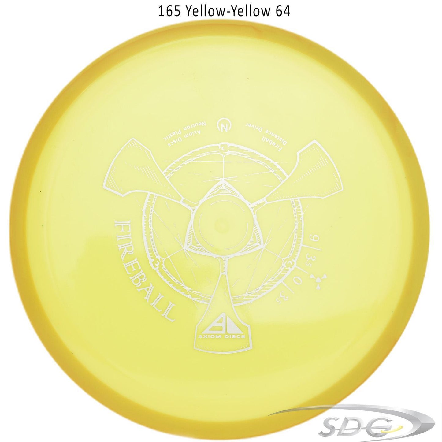 axiom-neutron-fireball-disc-golf-distance-driver 165 Yellow-Yellow 64 