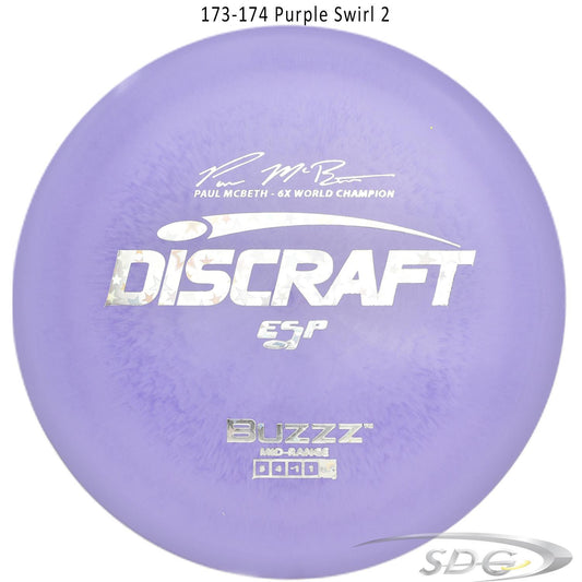 discraft-esp-buzzz-6x-paul-mcbeth-signature-series-disc-golf-mid-range 173-174 Purple Swirl 2