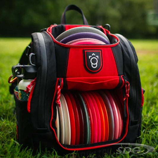 squatch-drew-gibson-lore-w-cooler-disc-golf-bag Charcoal/Red 
