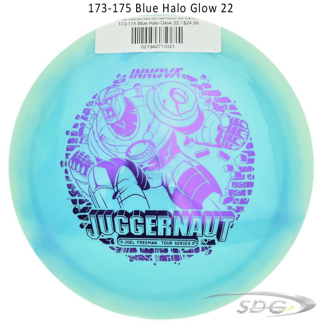 innova-halo-star-juggernaut-glow-2023-joel-freeman-disc-golf-distance-driver 173-175 Blue Halo Glow 22 