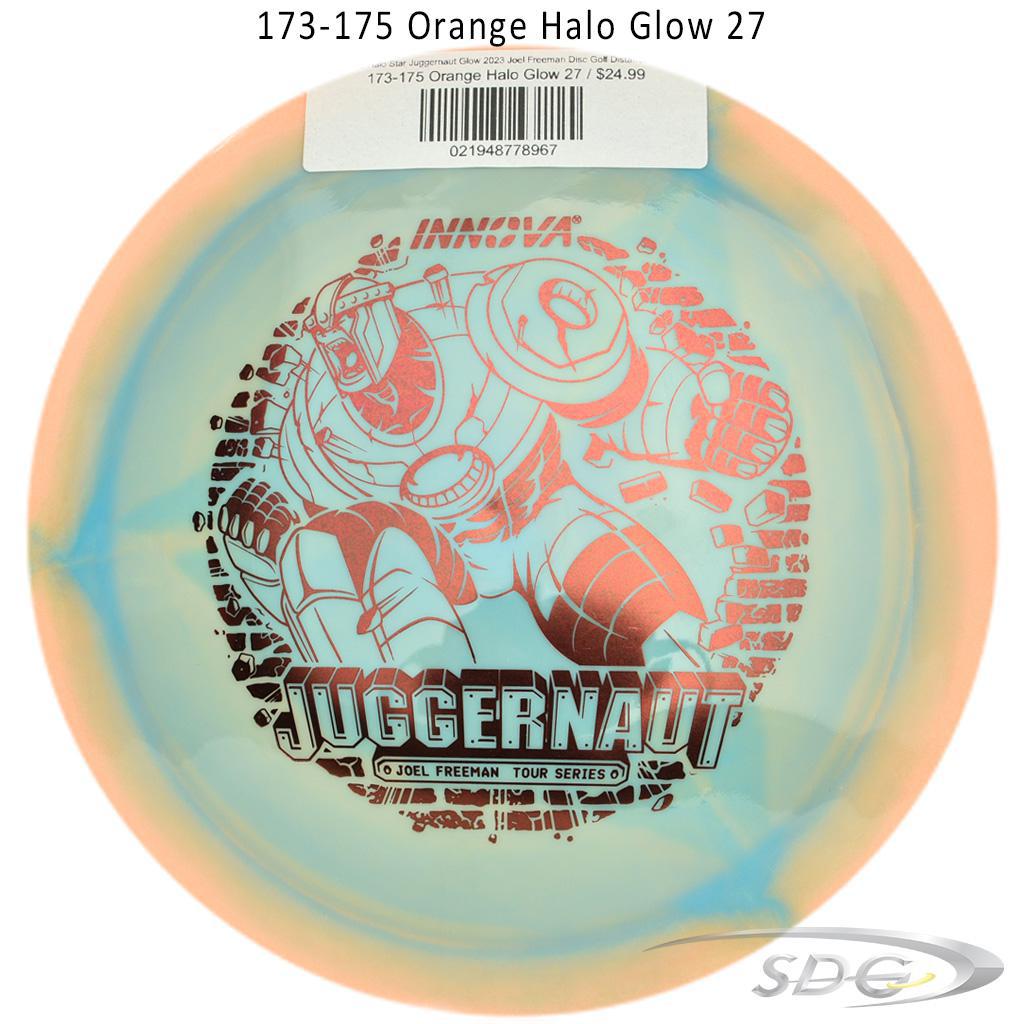 innova-halo-star-juggernaut-glow-2023-joel-freeman-disc-golf-distance-driver 173-175 Orange Halo Glow 27 