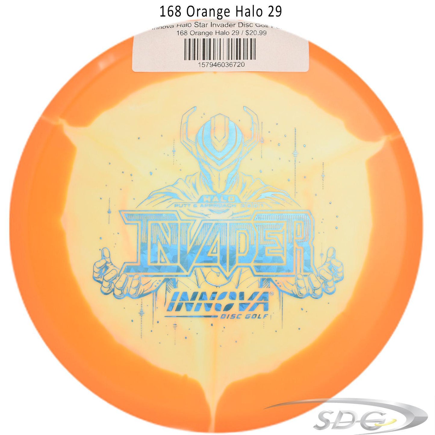 innova-halo-star-invader-disc-golf-putter 168 Orange Halo 29 