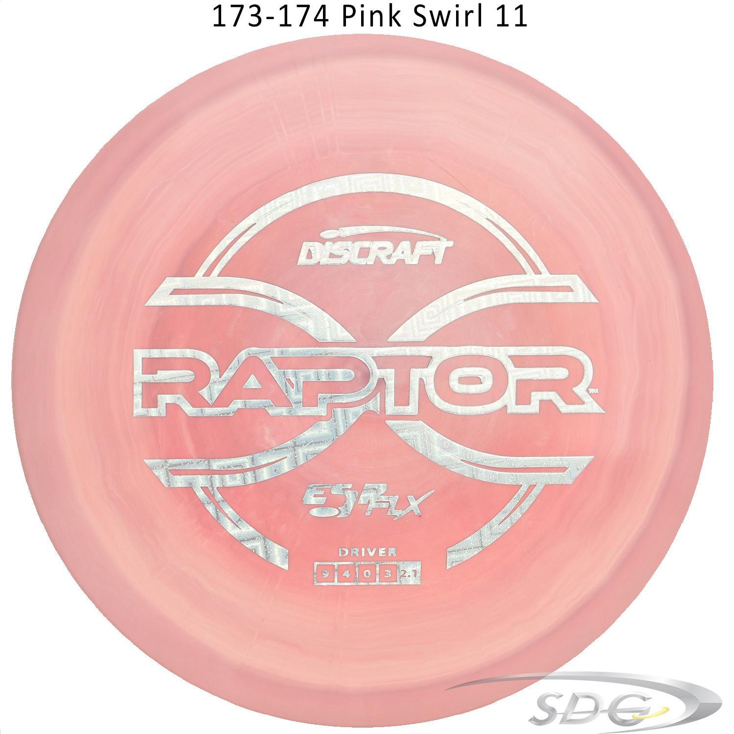 discraft-esp-flx-raptor-disc-golf-distance-driver 173-174 Pink Swirl 11