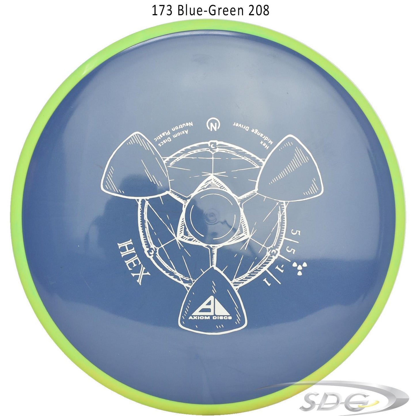axiom-neutron-hex-disc-golf-midrange 173 Blue-Green 208