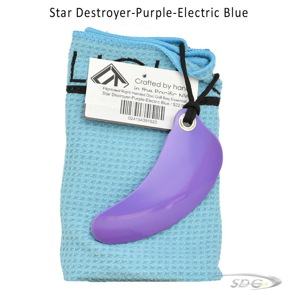 flightowel-right-handed-disc-golf-bag-essential Star Destroyer-Purple-Electric Blue 