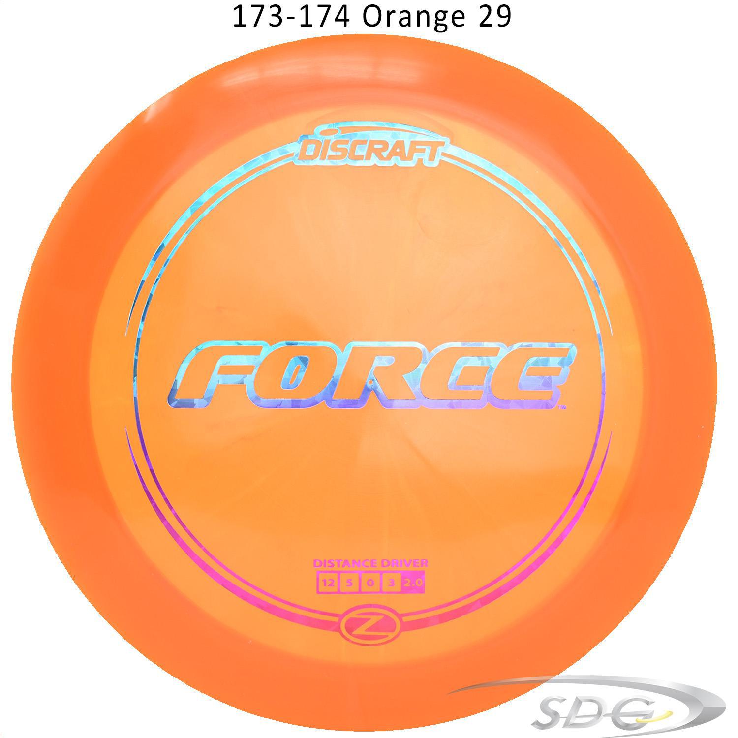 discraft-z-line-force-disc-golf-distance-driver 173-174 Orange 29