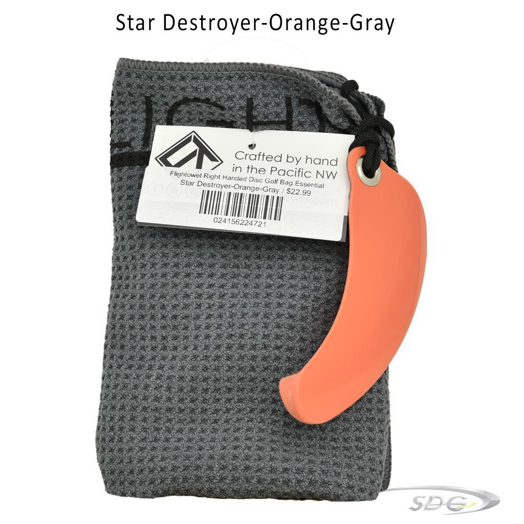 flightowel-right-handed-disc-golf-bag-essential Star Destroyer-Orange-Gray 