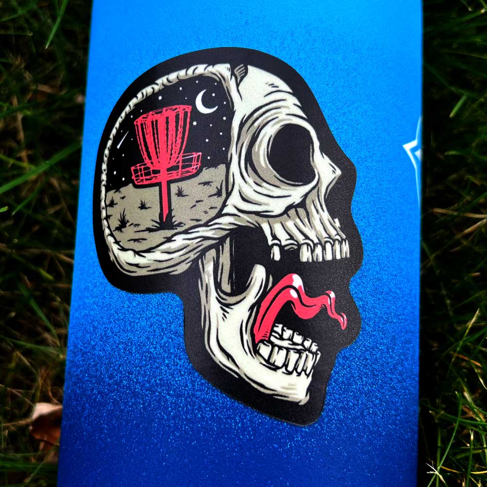 Screaming Skull Disc Golf Sticker