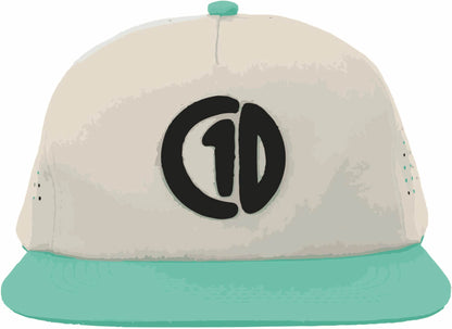 C1D Perforated Snapback - Khaki/Seafoam