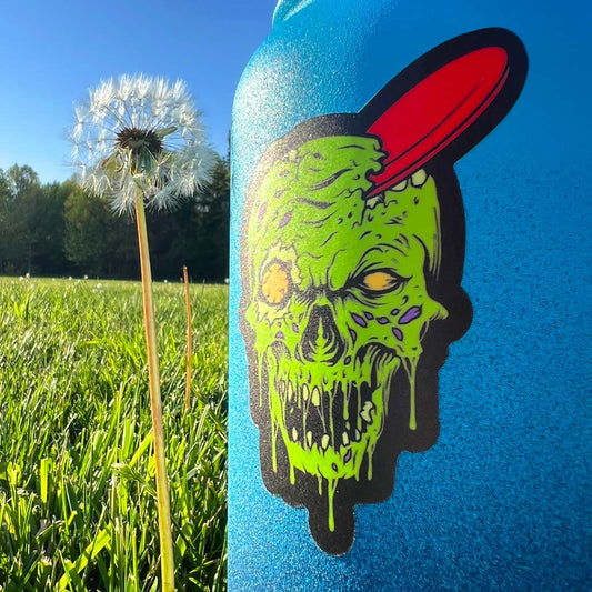 Zombie Head Disc Golf Sticker