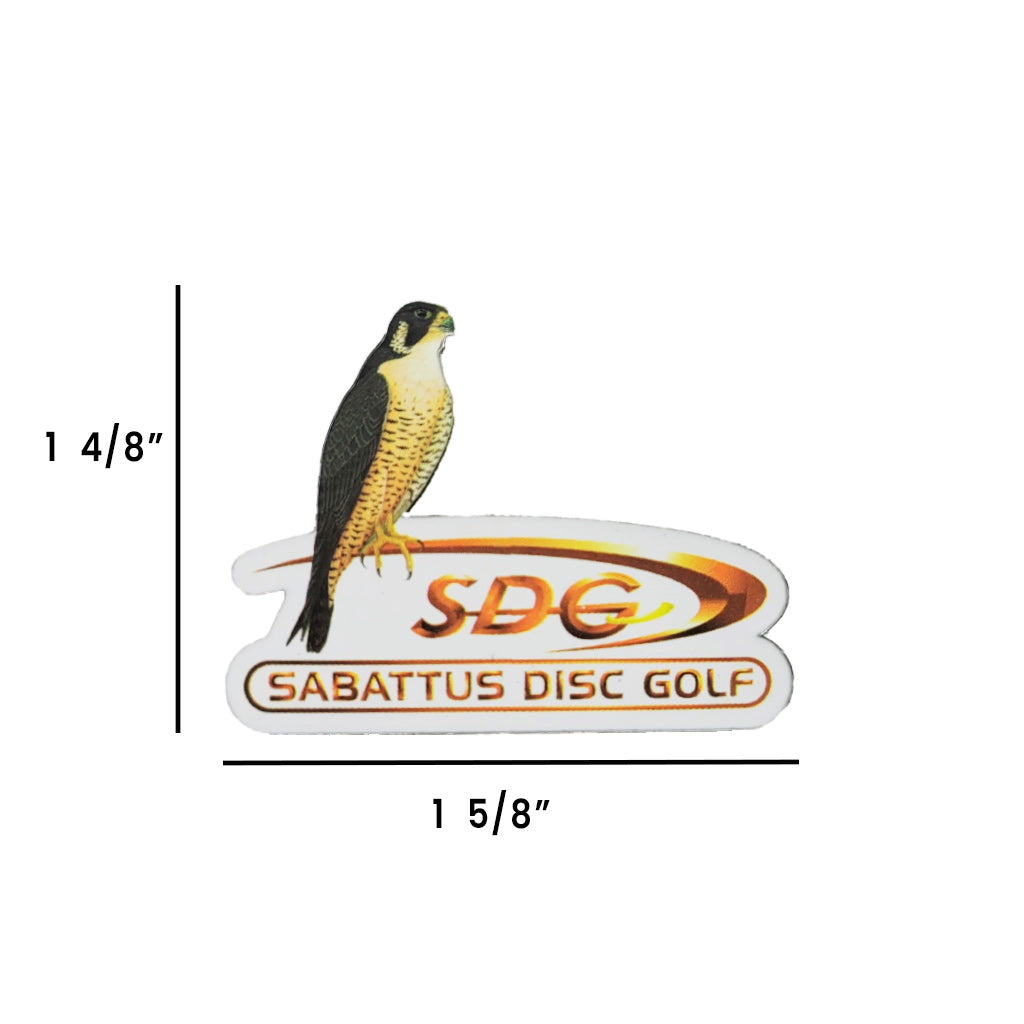 Sabattus Disc Golf Pins Disc Golf Accessories orange sdg swish logo with falcon