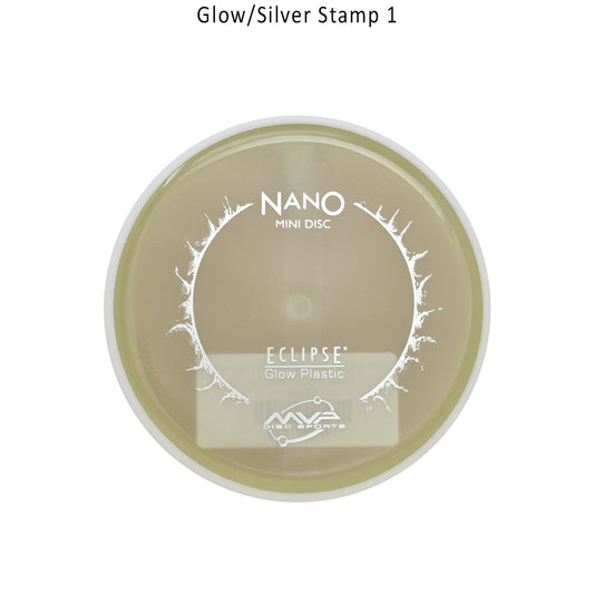 MVP Eclipse Nano Disc Golf Mini Marker Glow-Silver Stamp 1