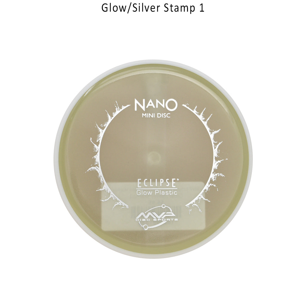 MVP Eclipse Nano Disc Golf Mini Marker Glow-Silver Stamp 1