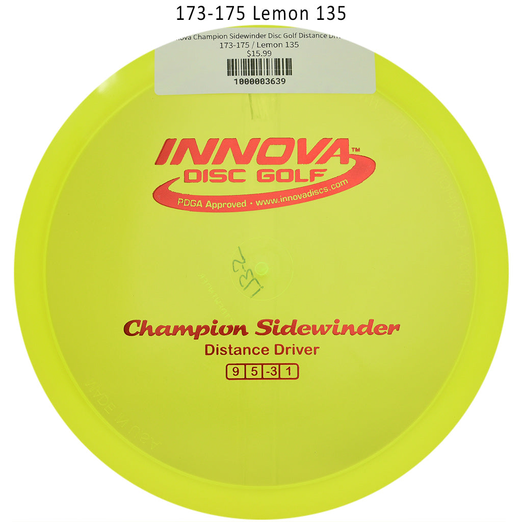 innova-champion-sidewinder-disc-golf-distance-driver 173-175 Lemon 135 