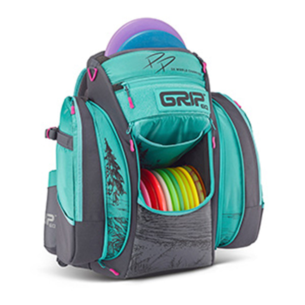 GRIPeq© Paige Pierce CX1 Signature Series Disc Golf Bag Turquoise Gray
