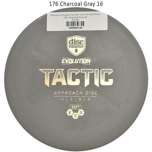 discmania-evolution-exo-soft-tactic-disc-golf-putter 176 Charcoal Gray 16