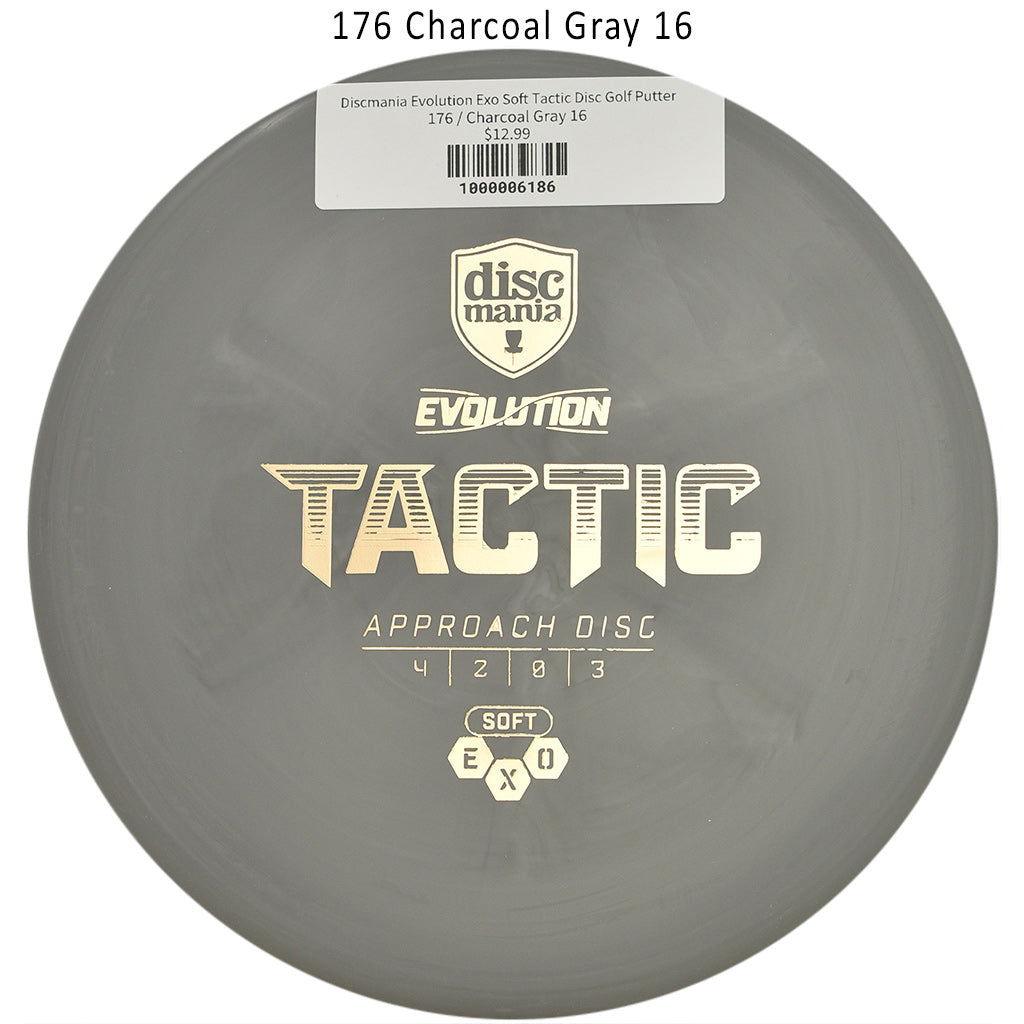 discmania-evolution-exo-soft-tactic-disc-golf-putter 176 Charcoal Gray 16