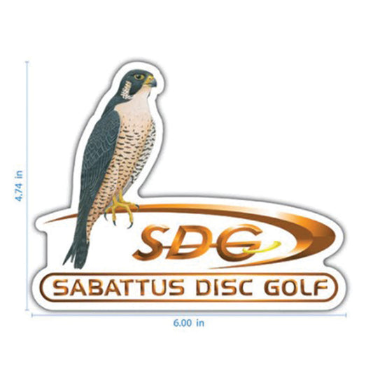 sabattus-disc-golf-cutout-sticker-disc-golf-accessories Falcon-Orange 4.74