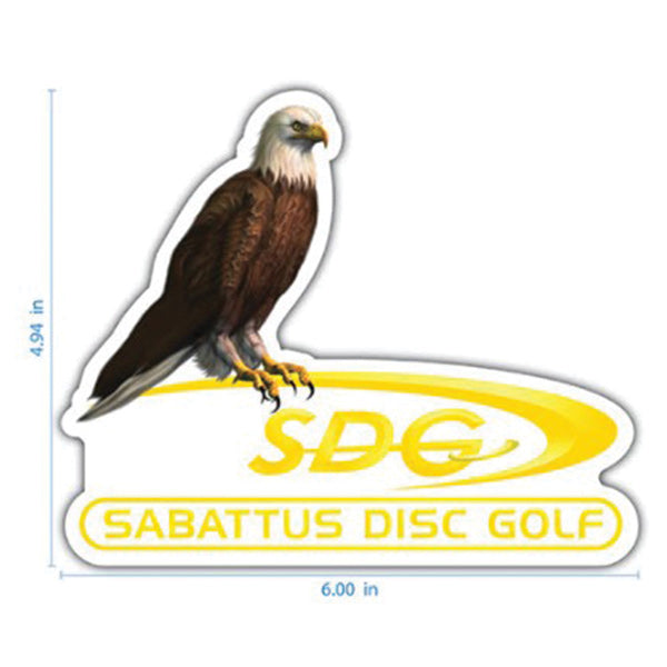 sabattus-disc-golf-cutout-sticker-disc-golf-accessories Eagle-Yellow 4.94"x6" 