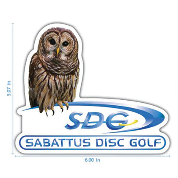 sabattus-disc-golf-cutout-sticker-disc-golf-accessories Owl-Blue 5.07"x6" 