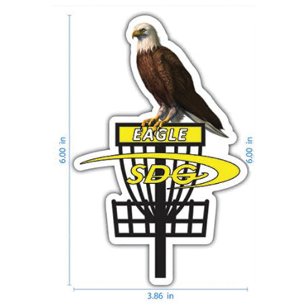 sabattus-disc-golf-cutout-sticker-disc-golf-accessories Eagle-Yellow Basket 6"x4.22" 