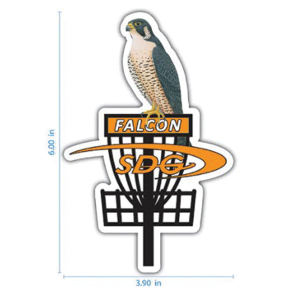 sabattus-disc-golf-cutout-sticker-disc-golf-accessories Falcon-Orange Basket 6"x3.9" 