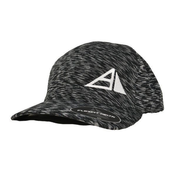 axiom-flexfit-delta-unipanel-icon-logo-disc-golf-hat Small-Medium Melange Black