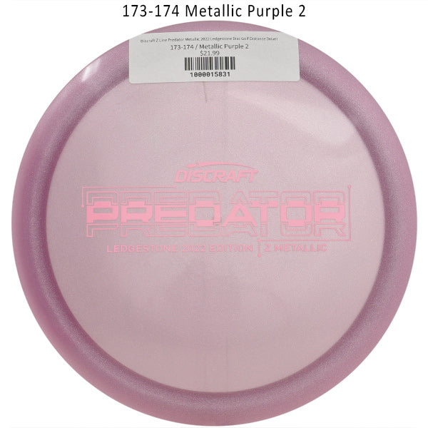 discraft-z-line-predator-metallic-2022-ledgestone-disc-golf-distance-driver 173-174 Metallic Purple 2