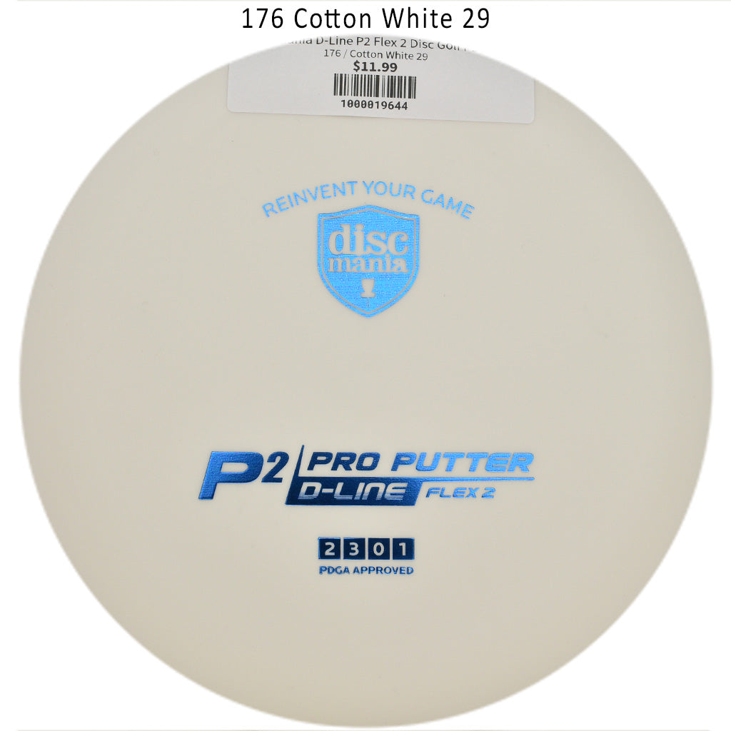 discmania-d-line-p2-flex-2-disc-golf-putter 176 Cotton White 29
