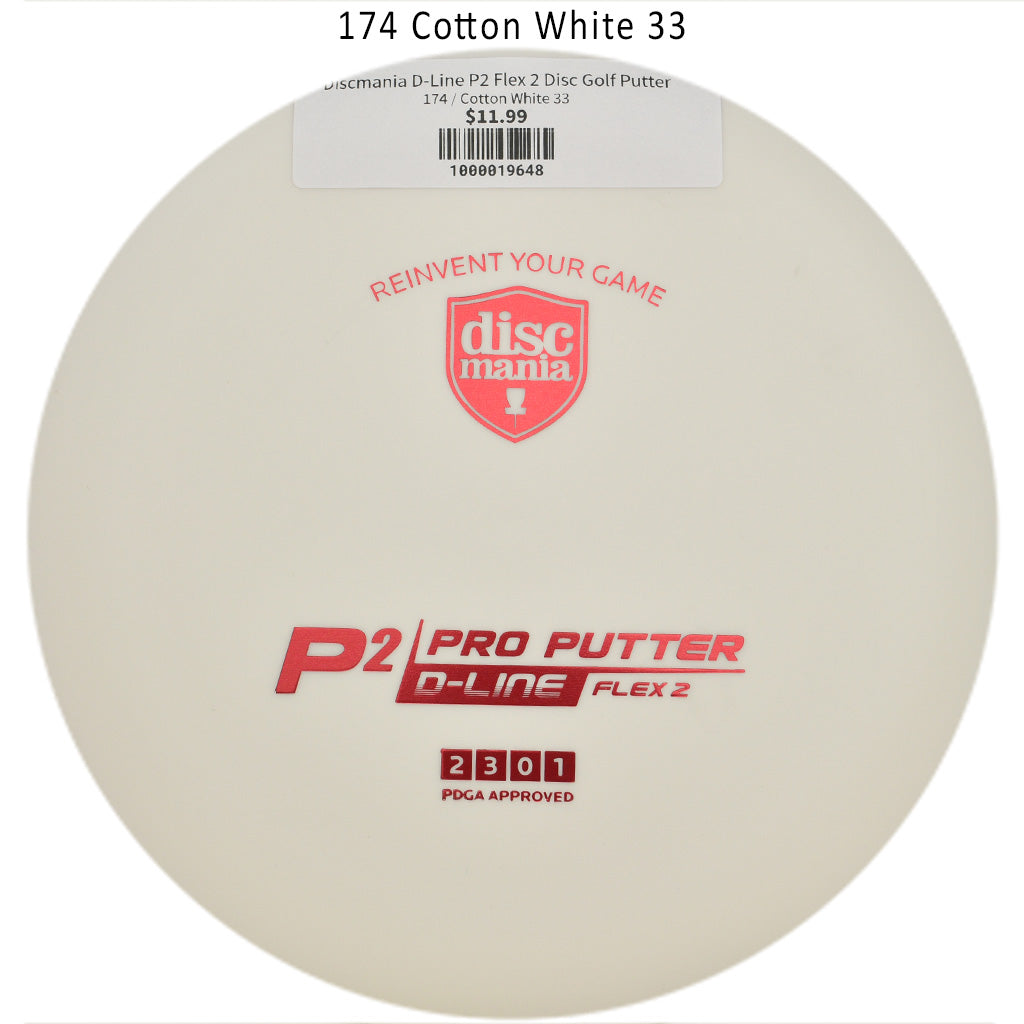 discmania-d-line-p2-flex-2-disc-golf-putter 174 Cotton White 33