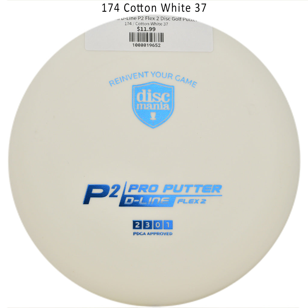 discmania-d-line-p2-flex-2-disc-golf-putter 174 Cotton White 37