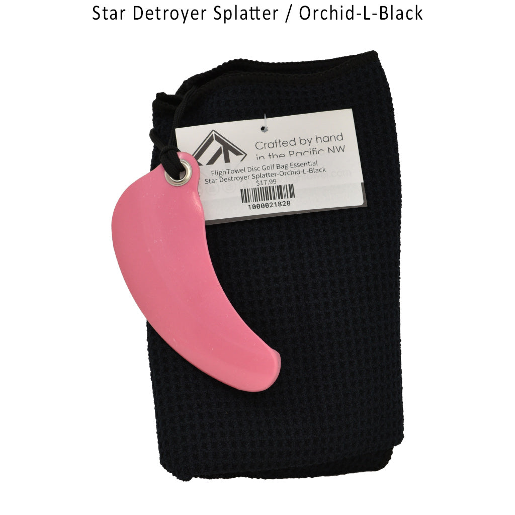 flightowel-disc-golf-bag-essential Star Destroyer Splatter-Orchid-L-Black 
