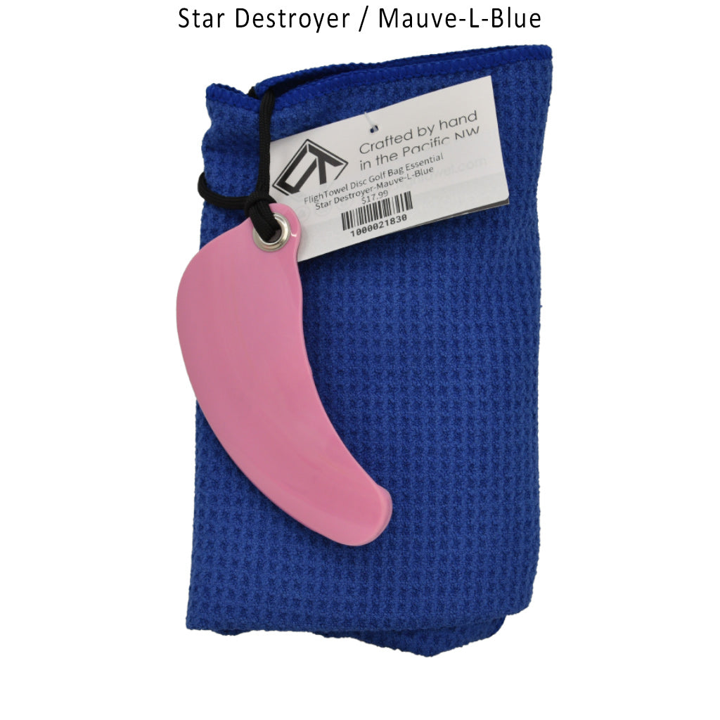 flightowel-disc-golf-bag-essential Star Destroyer-Mauve-L-Blue 