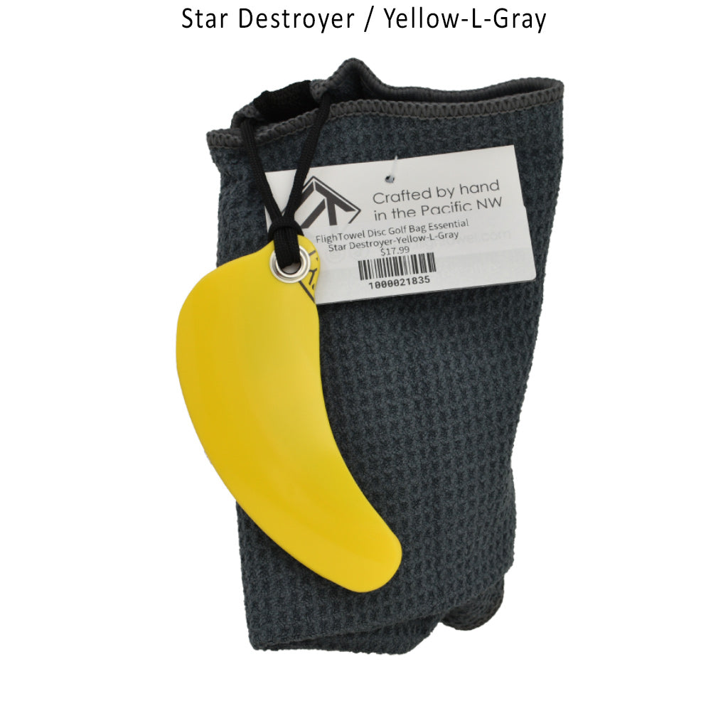 flightowel-disc-golf-bag-essential Star Destroyer-Yellow-L-Gray 