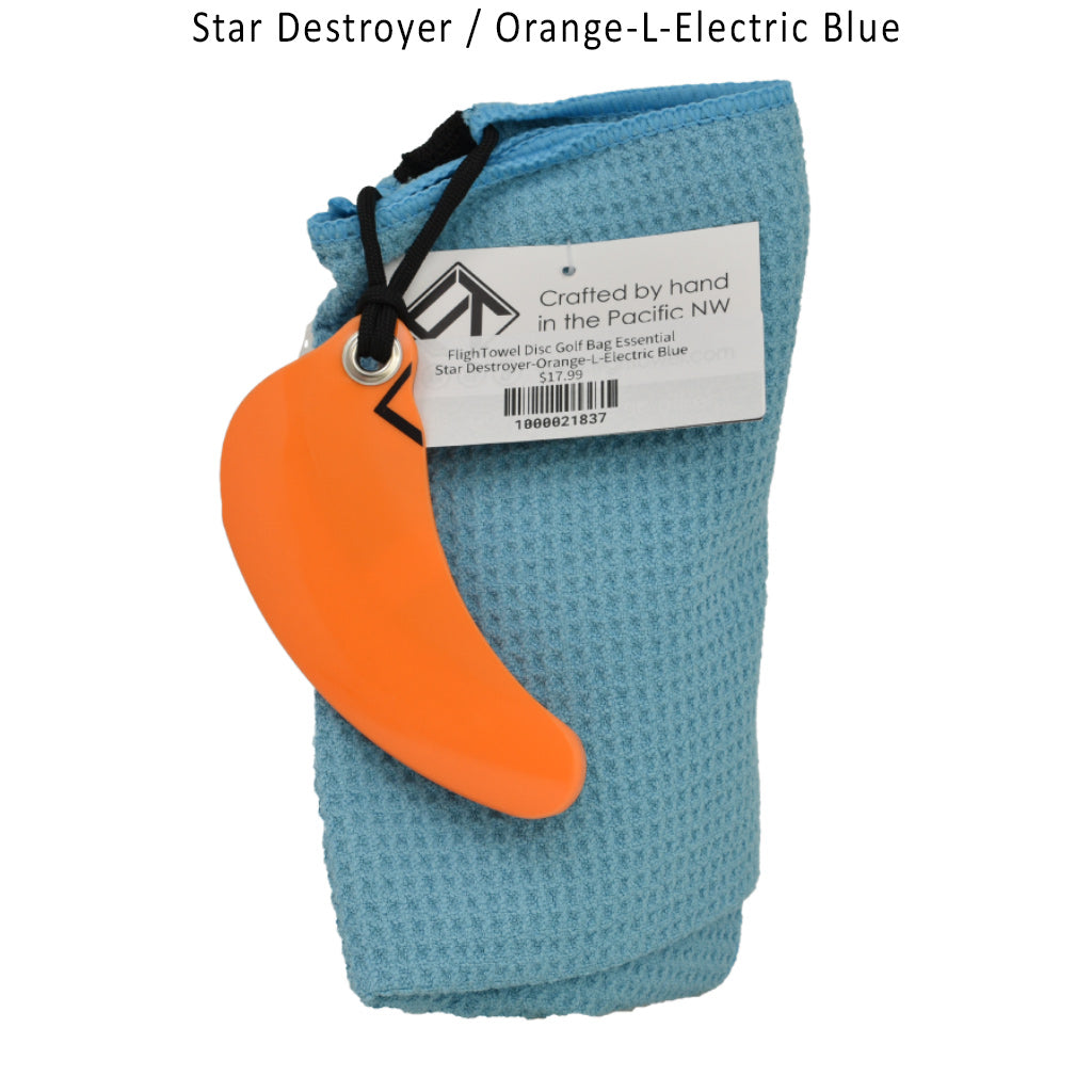 flightowel-disc-golf-bag-essential Star Destroyer-Orange-L-Electric Blue 