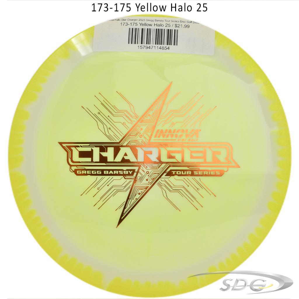 innova-halo-star-charger-2023-gregg-barsby-tour-series-disc-golf-distance-driver 173-175 Yellow Halo 25 