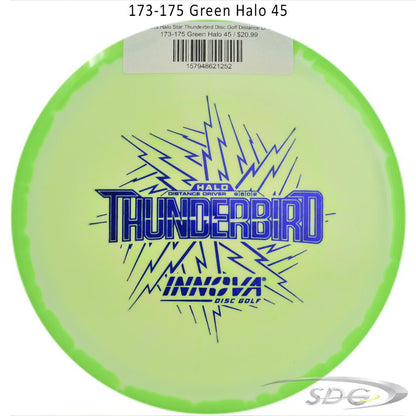 innova-halo-star-thunderbird-disc-golf-distance-driver 173-175 Green Halo 45 