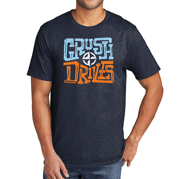 innova-new-era-crush-drives-tri-blend-short-sleeve-tee-disc-golf-apparel Small Heather Navy