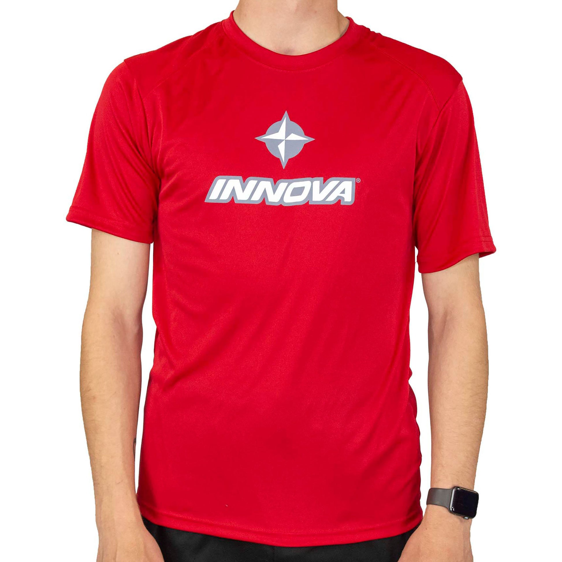 innova-mens-prime-star-core-performance-short-sleeve-tee-disc-golf-apparel XSmall Red