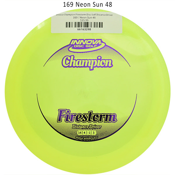 innova-champion-firestorm-disc-golf-distance-driver 169 Neon Sun 48