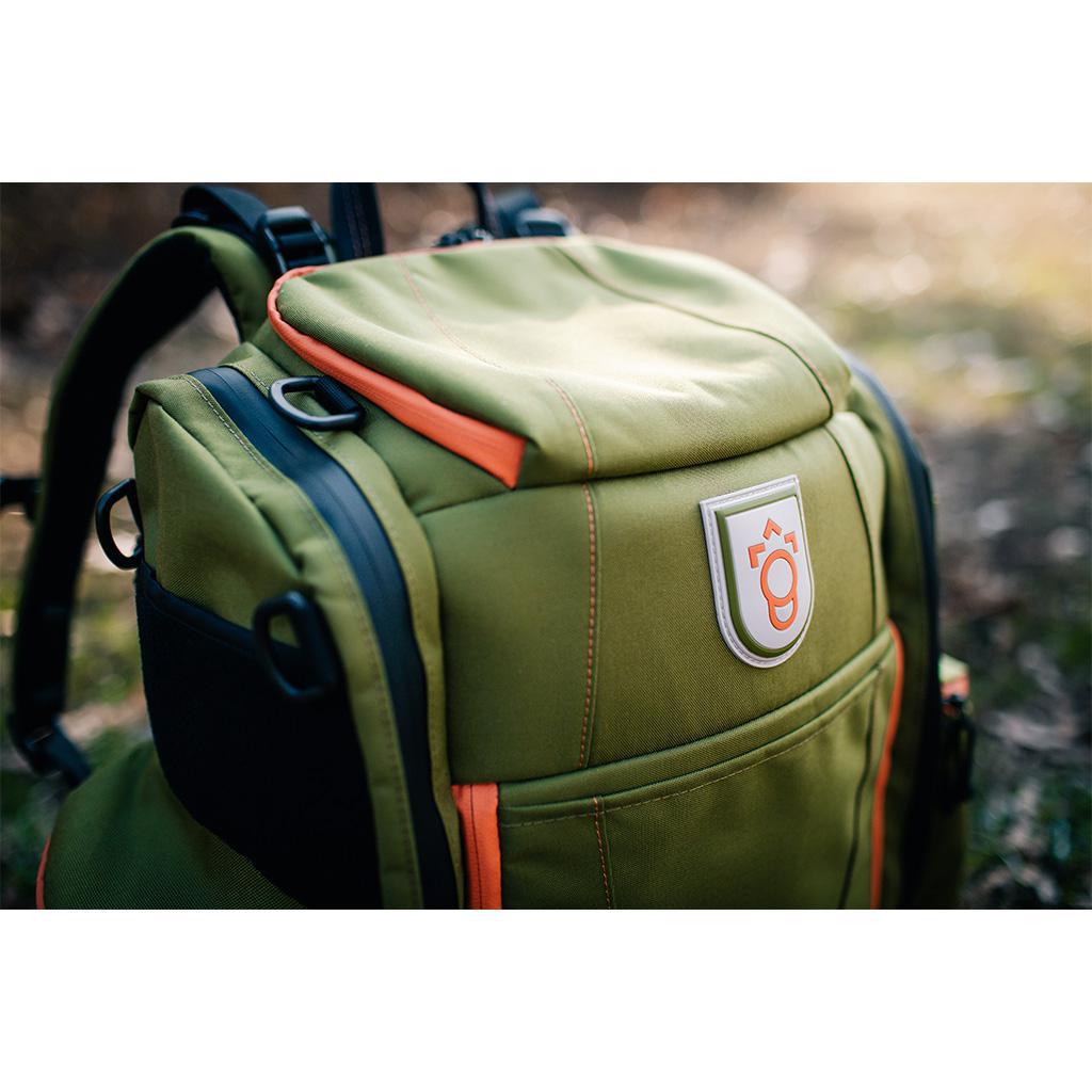 Squatch Legend 3.0 Disc Golf Backpack w/ Cooler Disc Golf Bag Forest-Orange front view