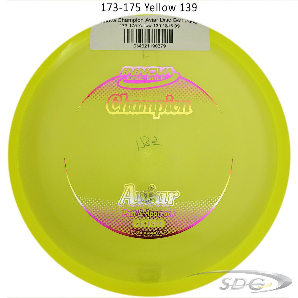 innova-champion-aviar-disc-golf-putter 173-175 Yellow 139 